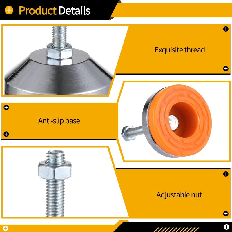 Lnrueg 4 PCS Heavy Duty Leveling Feet, Leg Leveler with Base, Adjustable Leveling Feet with M8 Thread, Great Load Capacity for Workbench Machine Cabinet, D60xM8x50 - Image 3